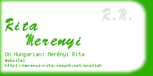 rita merenyi business card